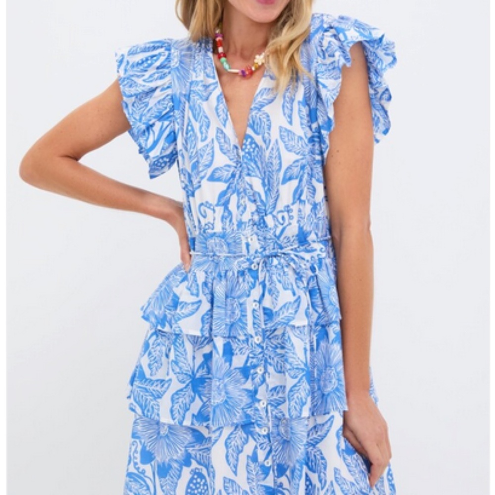 Ro's Garden Blue Passion Aria Hunan Short Dress XS